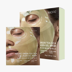 Nacific Green Tea Cica Collagen Gel Mask packaging on a white background