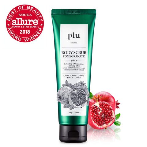 plu Body Scrub Pomegranate 3-in-1 Exfoliating & Moisturizing & Glowing Effect