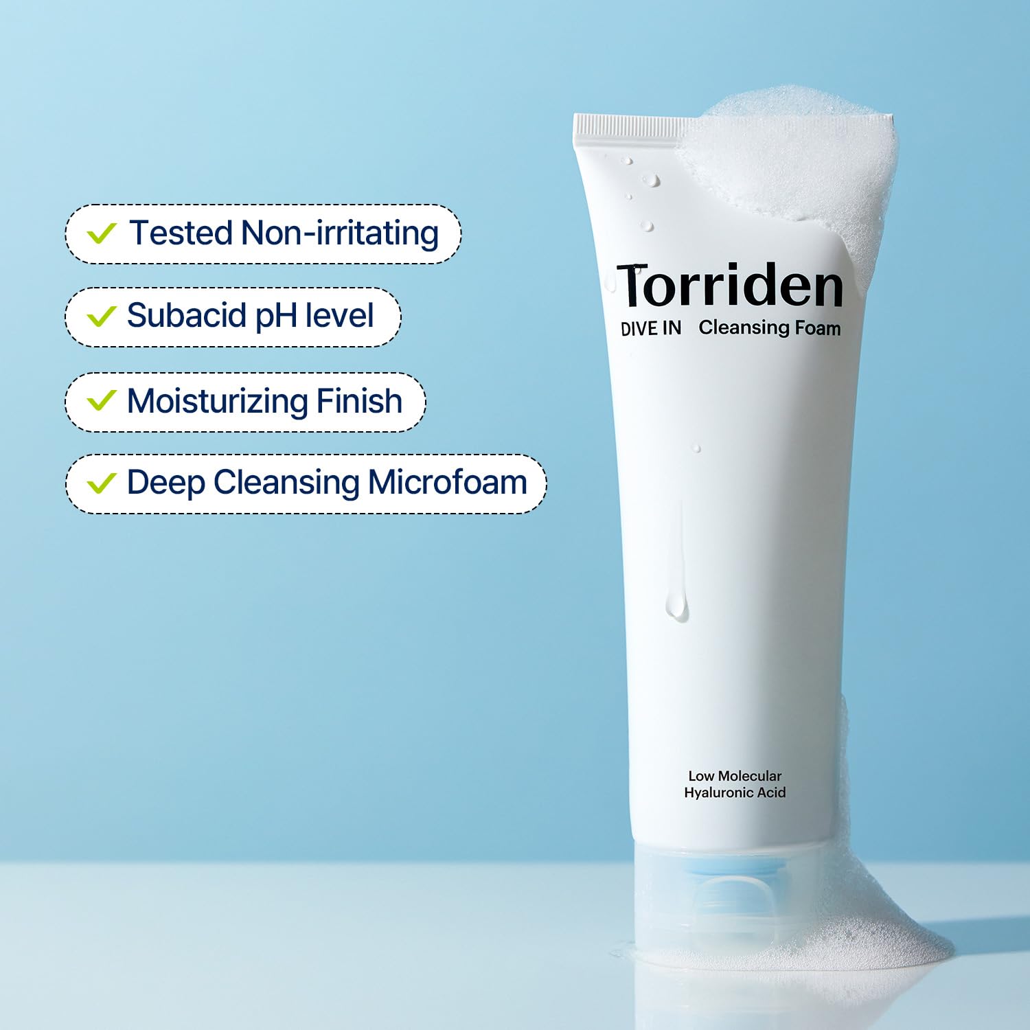 Torriden DIVE IN Low Molecular Hyaluronic Acid Cleansing Foam