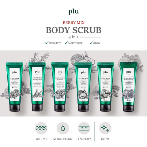 plu Body Scrub Berry Mix 3-in-1 Exfoliating & Moisturizing & Glowing Effect