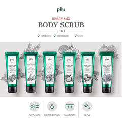 plu Body Scrub Berry Mix 3-in-1 Exfoliating & Moisturizing & Glowing Effect