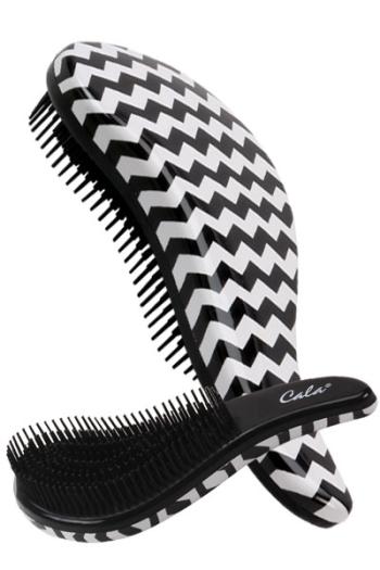 CALA TANGLE FREE HAIR BRUSH BLACK WHITE Zigzag