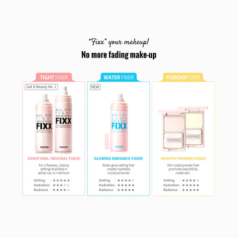 so natural Water Glow Make Up Setting Fixer