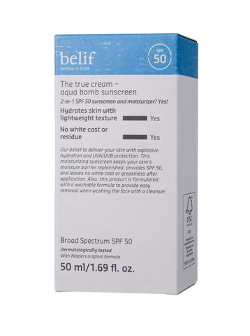 belief The True Cream Aqua Bomb Sunscreen SPF 50